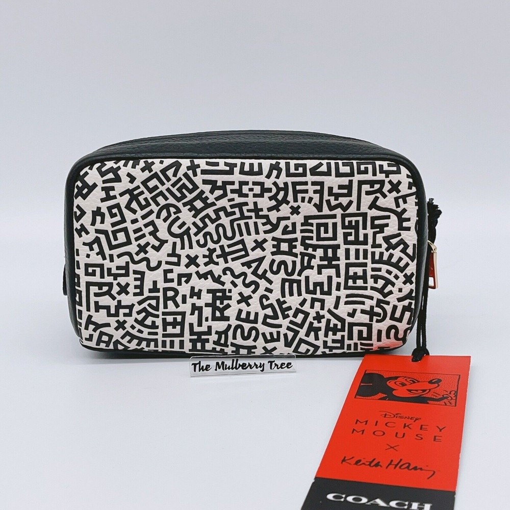 Coach Disney Mickey Mouse X Keith Haring Small Boxy Cosmetic Case C7436 NWT - Picture 2 of 10